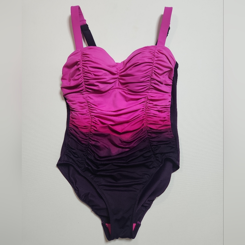 Aqua Green Pink and Purple Swimsuit